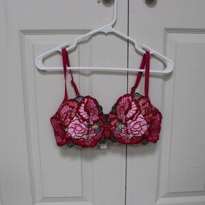 Adore Me Bra- Pink and Red Floral, Size 38 B